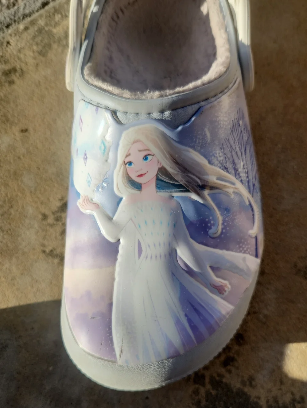 Crocs Disney Frozen II Clog Anna & Elsa White Fleece Lined Shoes